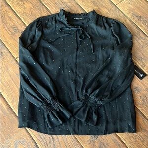 NEW I.N.C. Puff Sleeve Mock Neck Blouse - Size Small